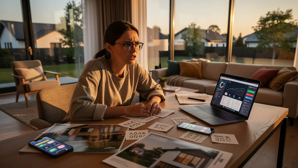 Test d'une application de simulation de budget logement avec saisie inversée des revenus sur smartphone