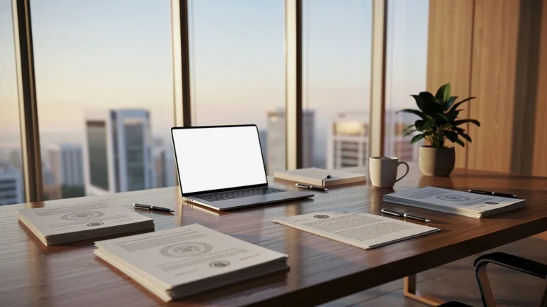 Bureau moderne lumineux illustrant l'esprit de hoper, spécialiste des aides administratives, en ambiance calme et professionnelle